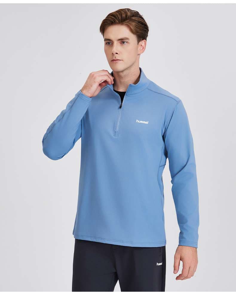 ランニングウェア 軽量ハーフジップ長袖ランニングシャツ